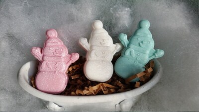 Snowman Soap - Snowman, Guest Soap, Holiday Soap, Gift Ideas, Winter, Snow, Teacher gifts, Stocking Stuffers, Snowmen, Cute Soaps - image4